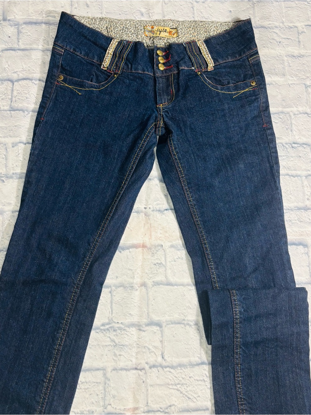 Y2K Low-Rise Leopard Print Lined Tyte Jeans Size 9 98% Cotton
